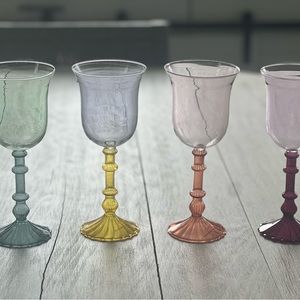 Brand new in the box Anthropologie Cinza Wine glasses- multi colored.